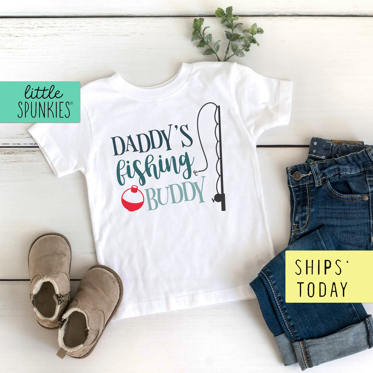I'm Going Fishing with Daddy Father's Day Baby Onesie – Little