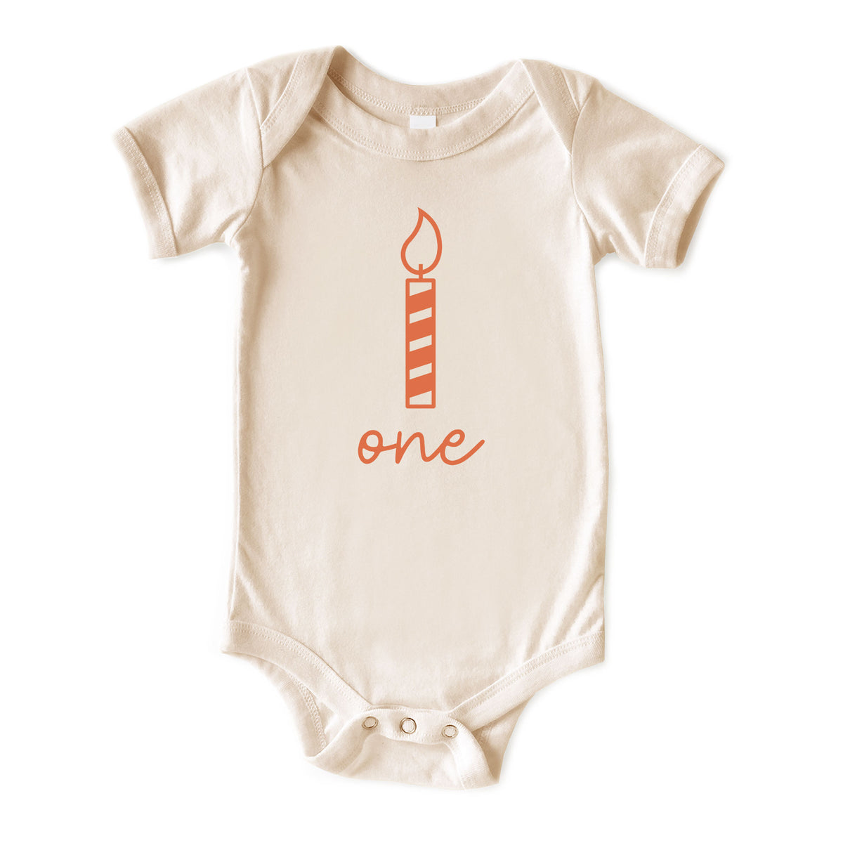 One Candle Birthday Natural Onesies® Brand