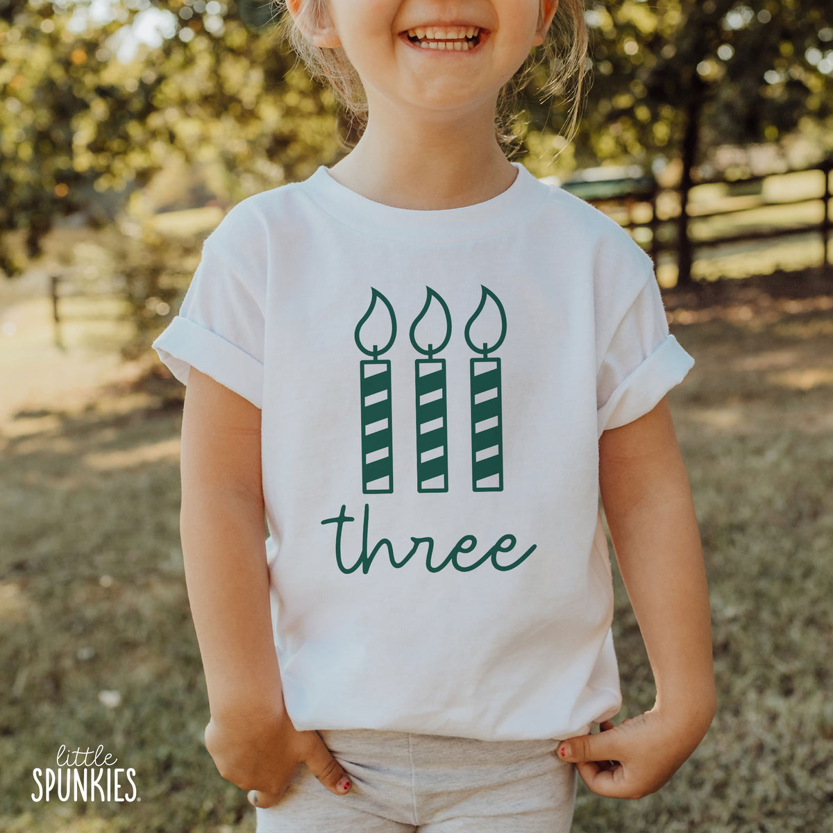 Three Candle Birthday T-Shirt