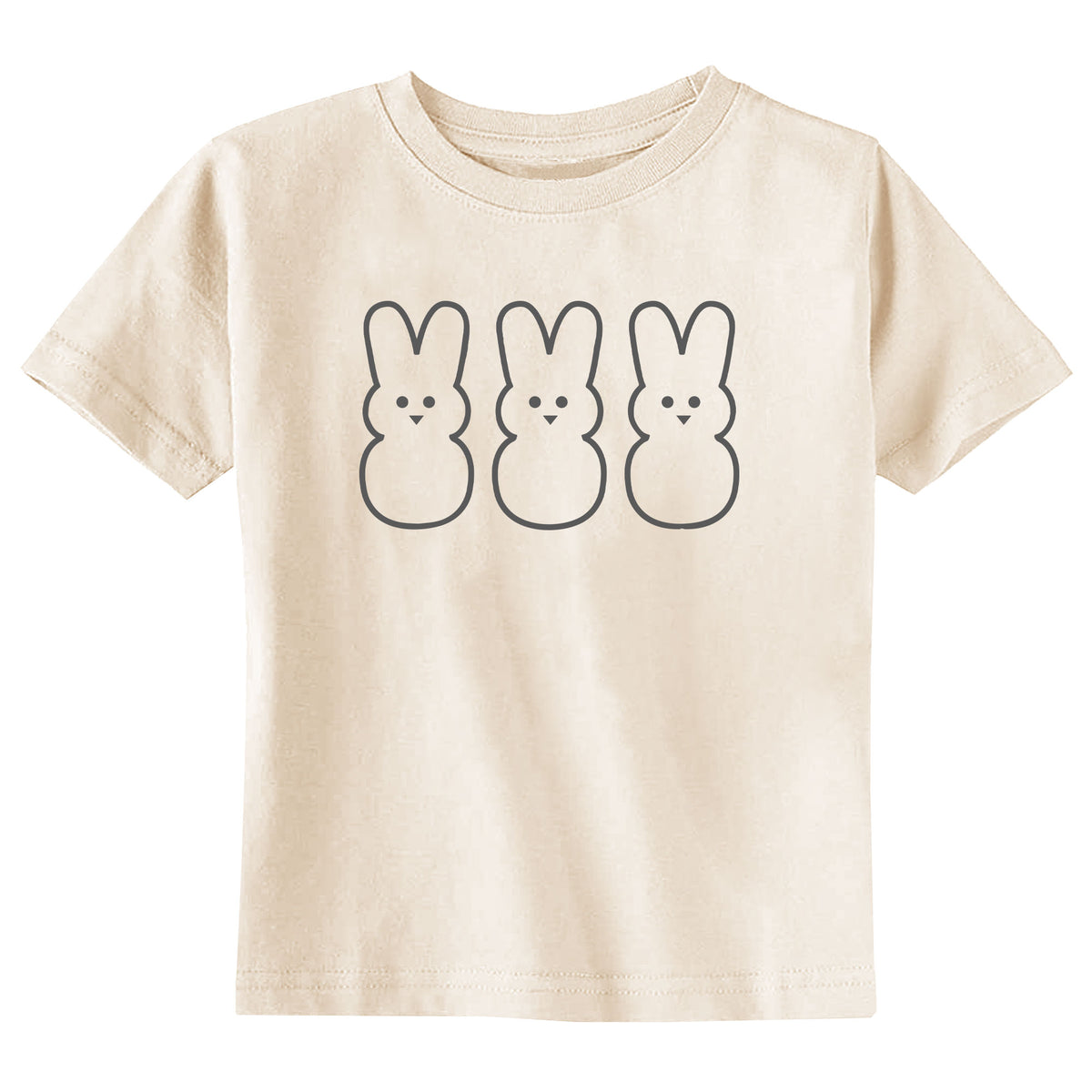 3 Peep Bunnies with Name Natural T-Shirt