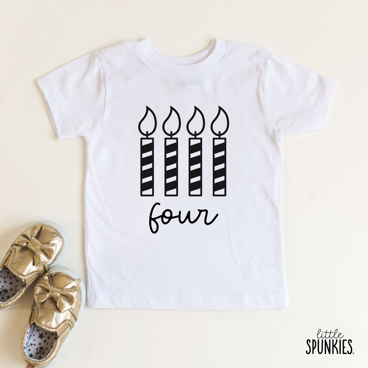 Four Candle Birthday T-Shirt