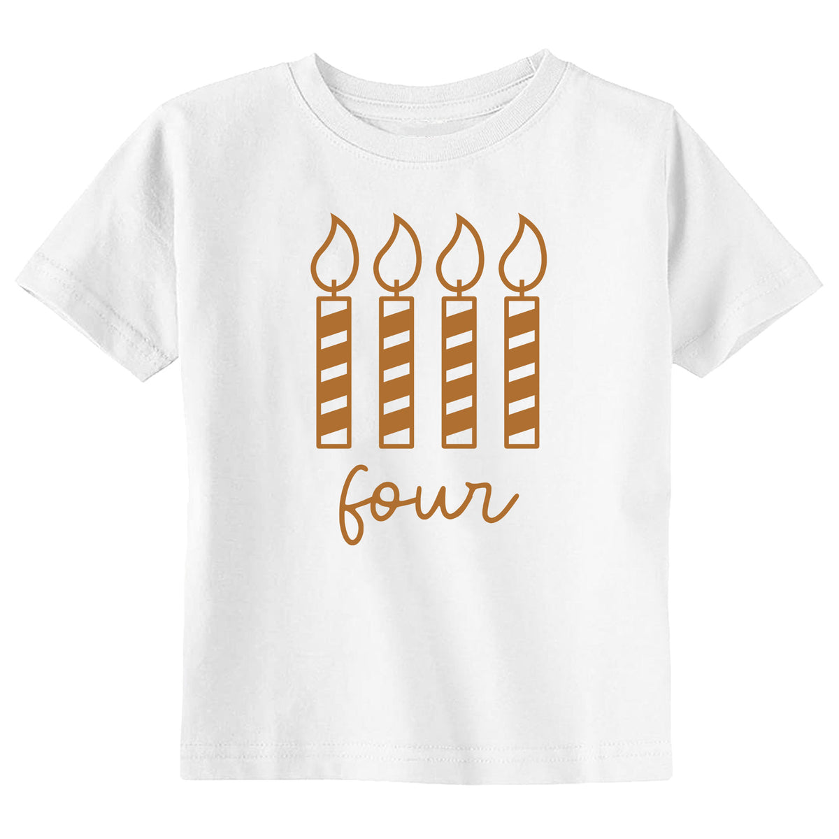 Four Candle Birthday T-Shirt