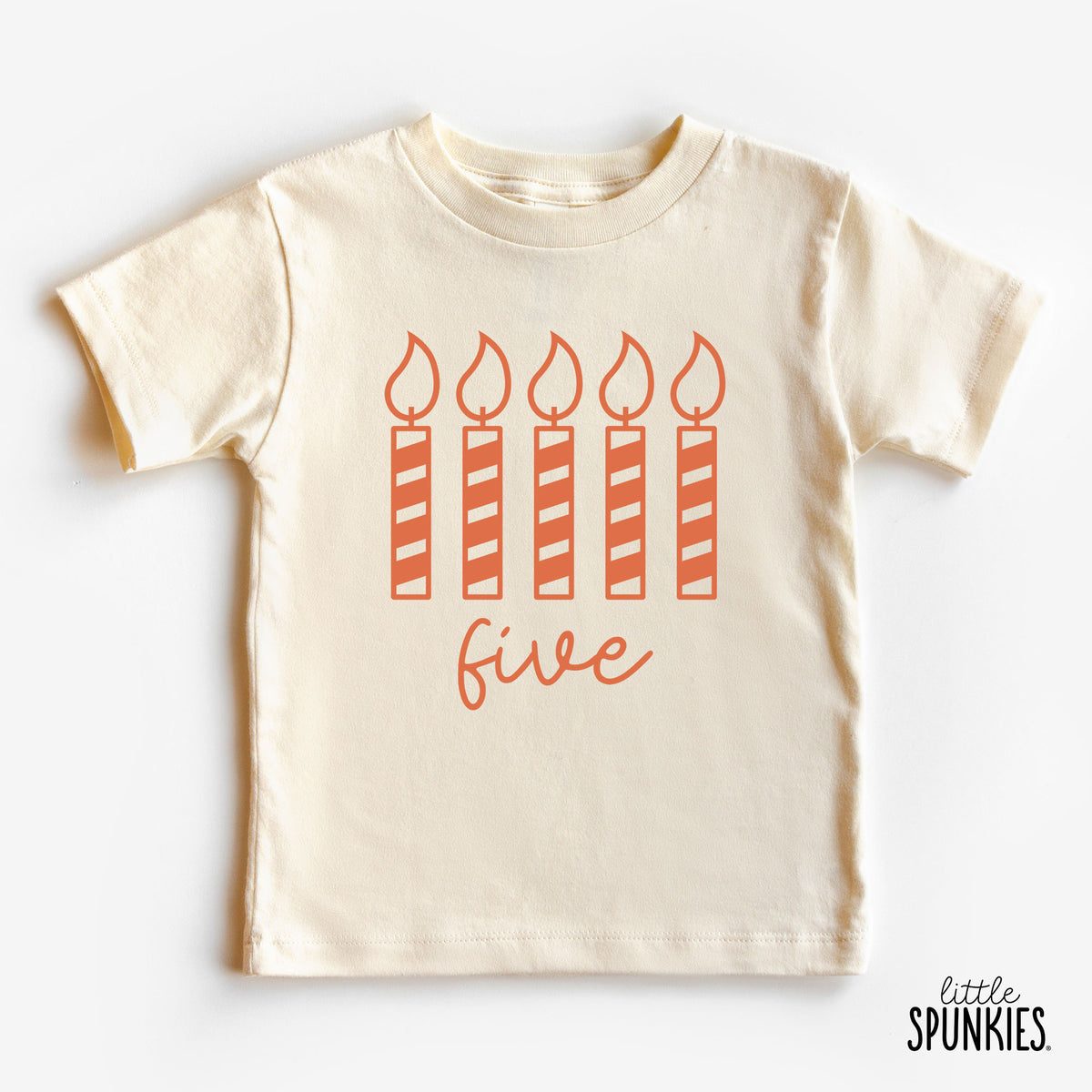 Five Candle Birthday Natural T-Shirt