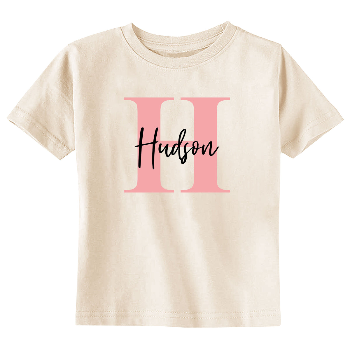 Alphabet Pink Letter Name Natural T-Shirt