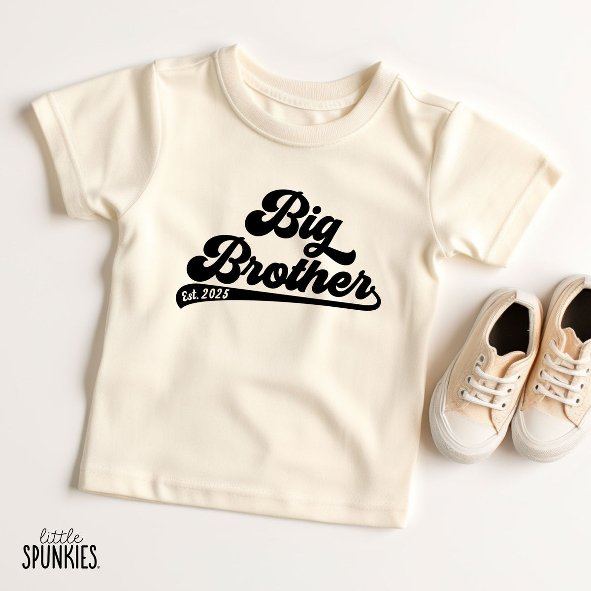 Athletic Big Brother with Year Natural T-Shirt