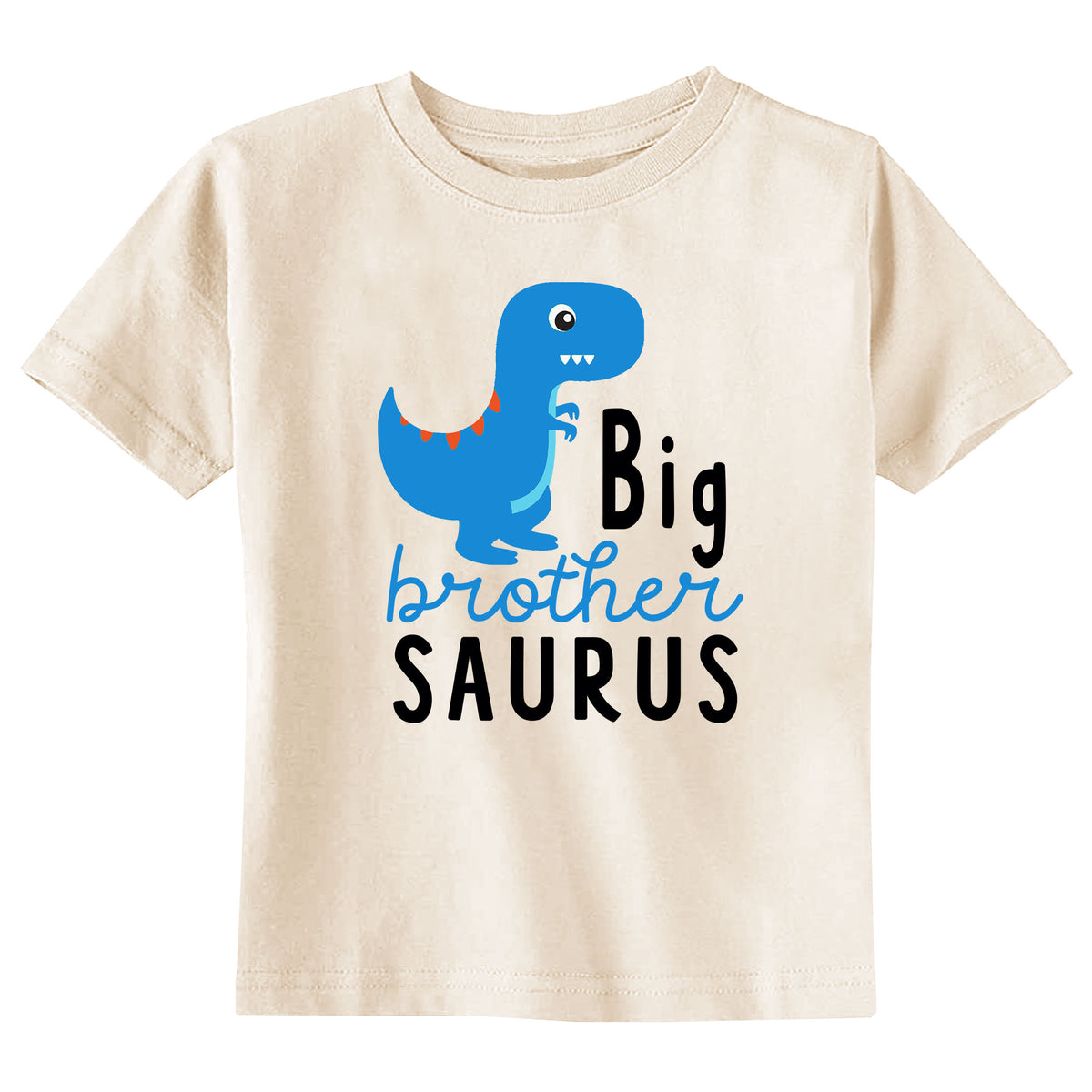 Big Brother Saurus (Blue Dino) Natural T-Shirt