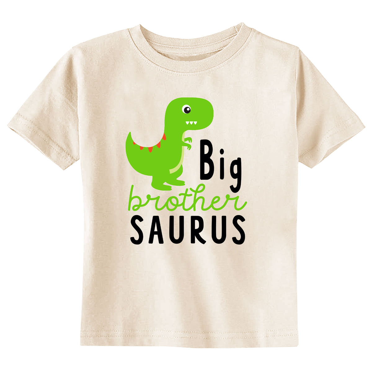 Big Brother Saurus (Green Dino) Natural T-Shirt