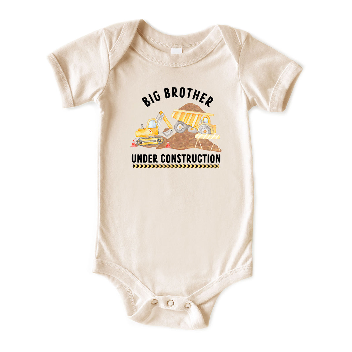 Big Brother Under Construction with Date Natural Onesies® Brand