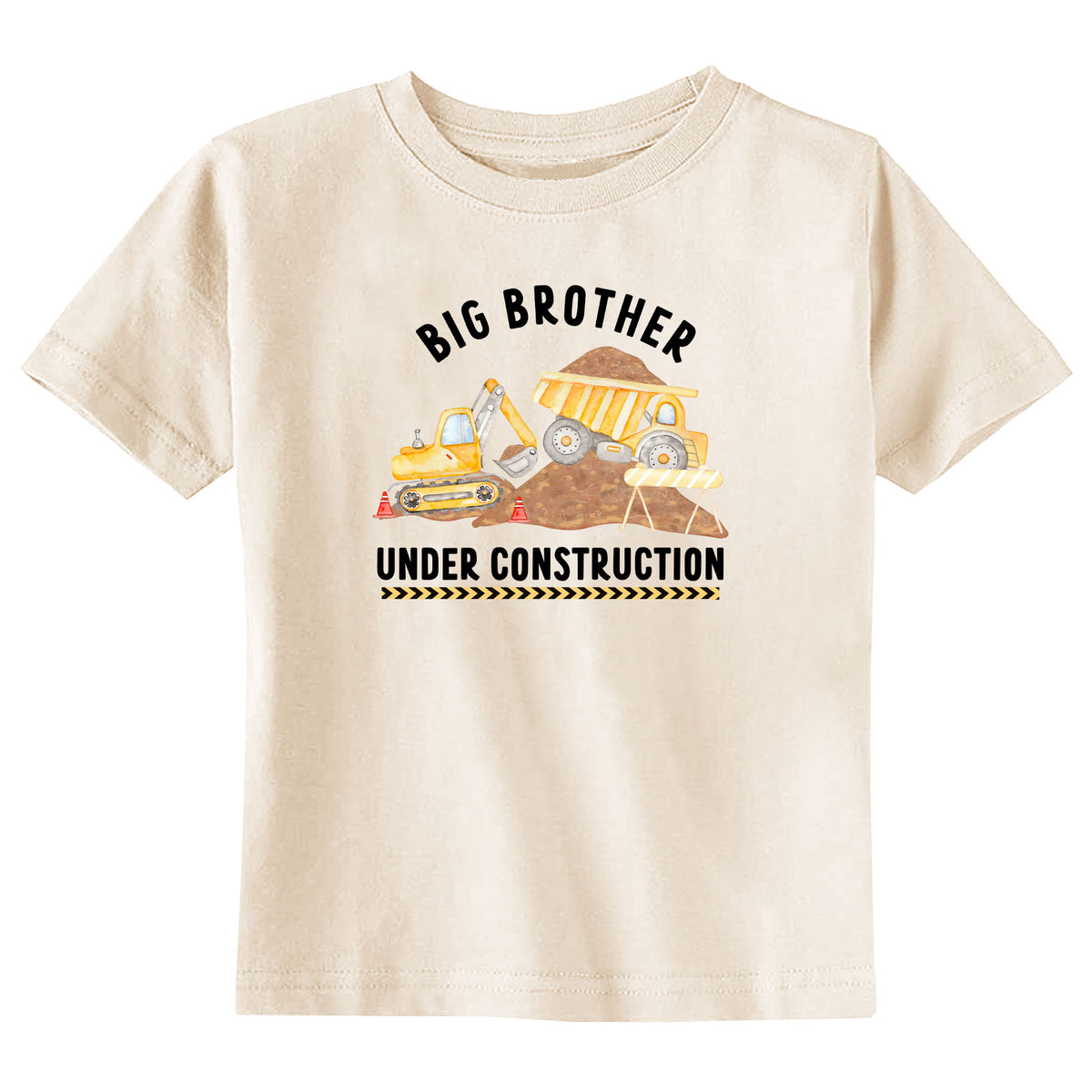 Big Brother Under Construction with Date Natural T-Shirt