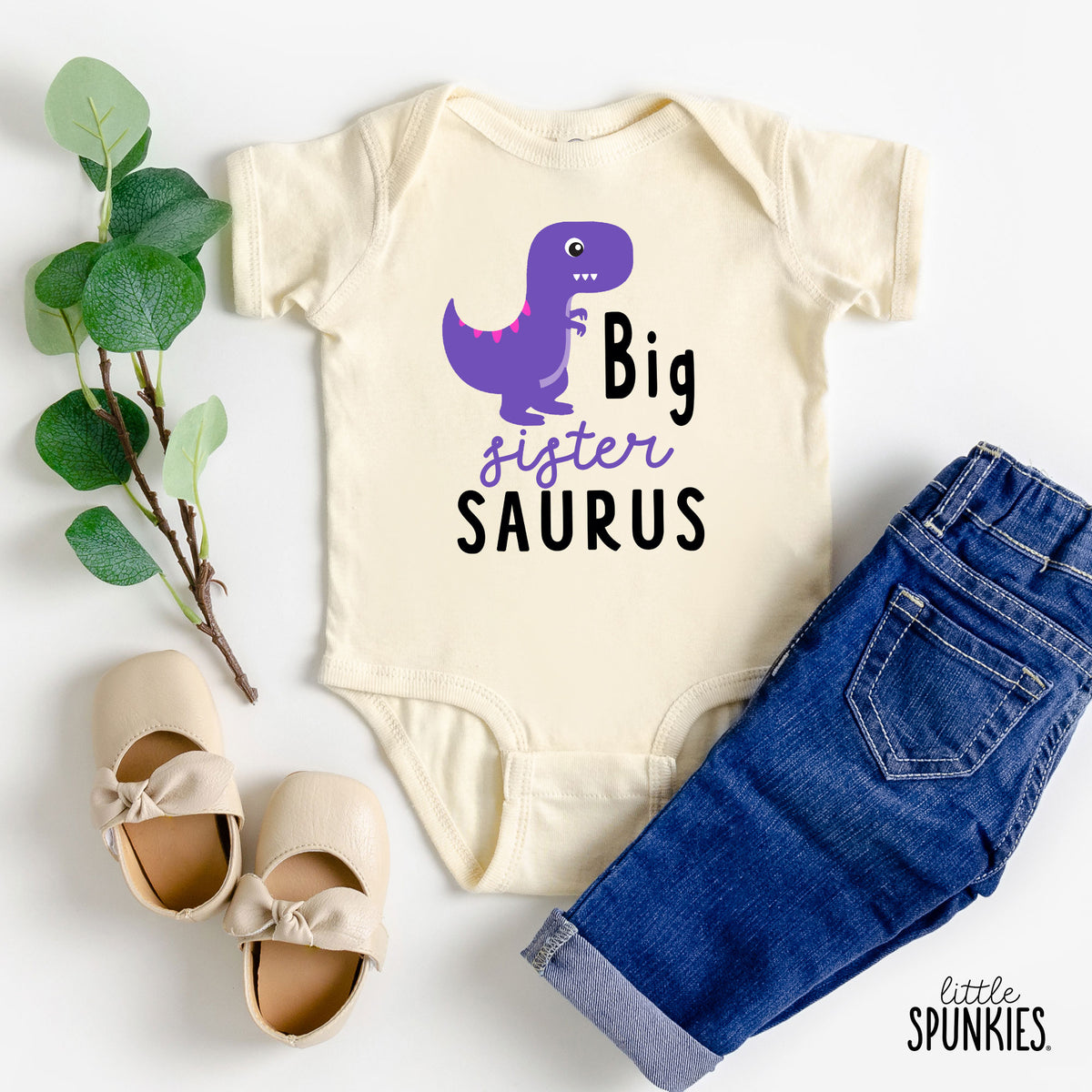 Big Sister Saurus Natural Onesies® Brand