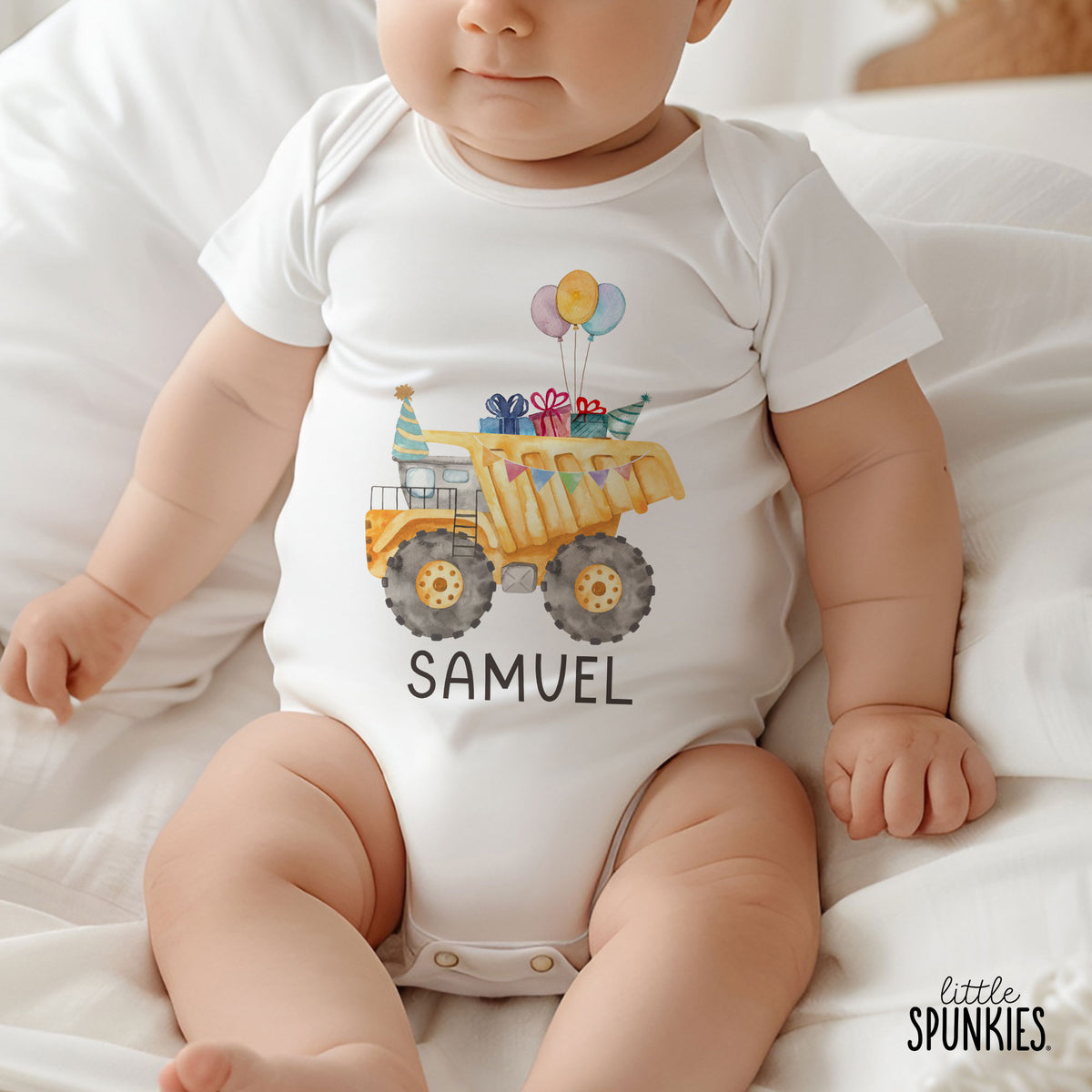 Birthday Dump Truck with Name Onesies® Brand