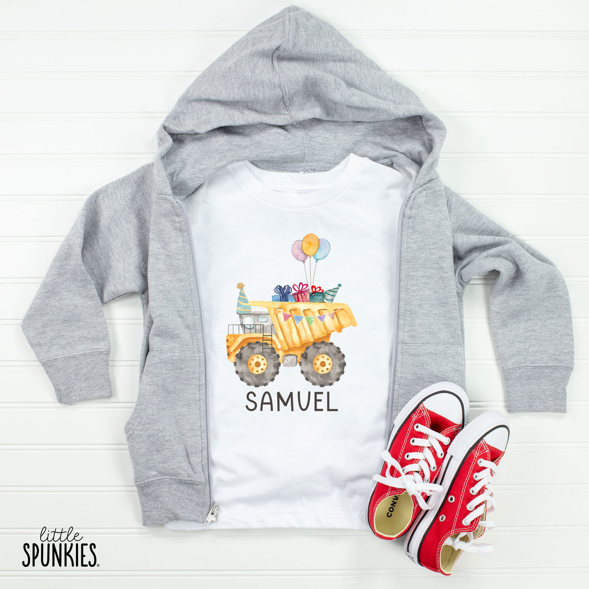 Birthday Dump Truck with Name T-Shirt