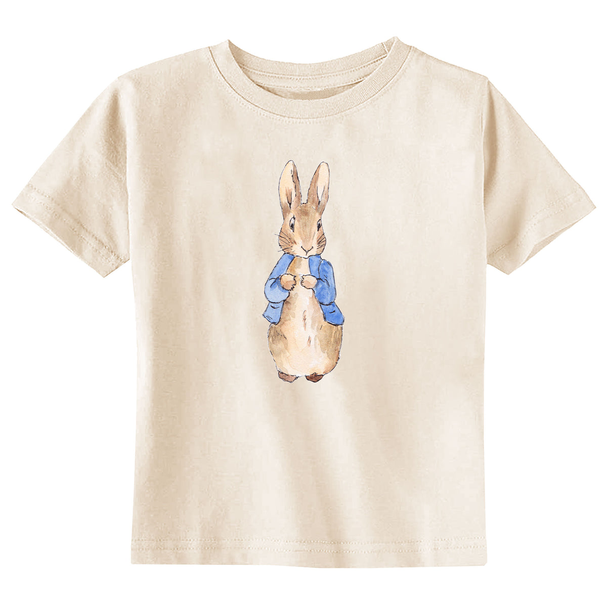 Blue Rabbit with Name Natural T-Shirt