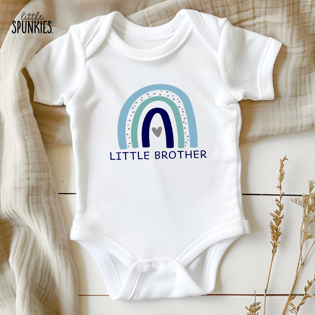 Blue Rainbow Little Brother Onesies® Brand