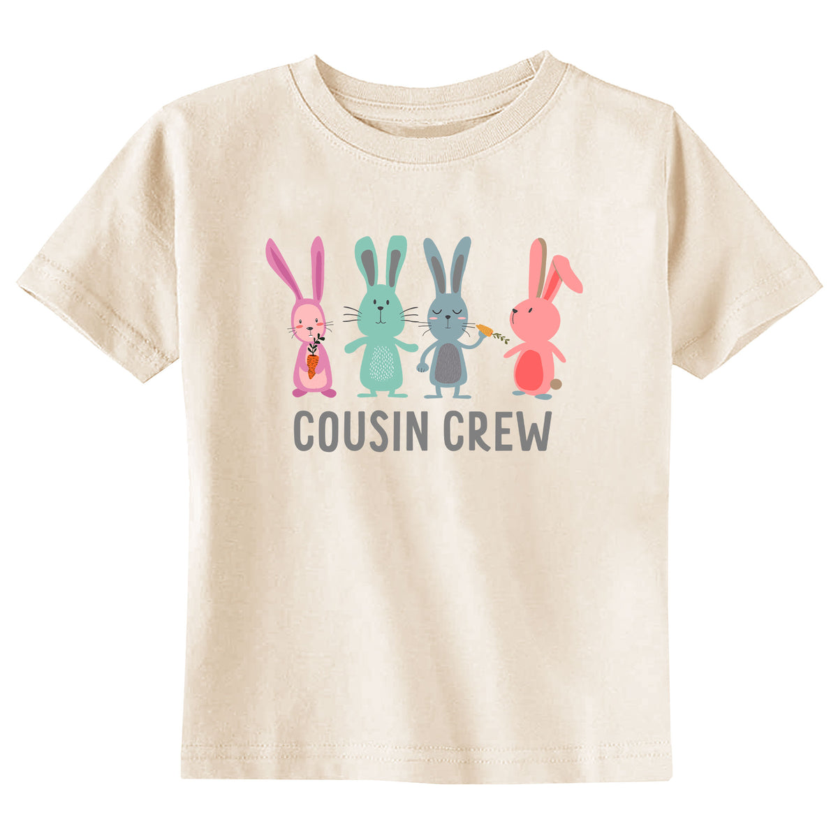 Bunnies Cousin Crew with Name Natural T-Shirt