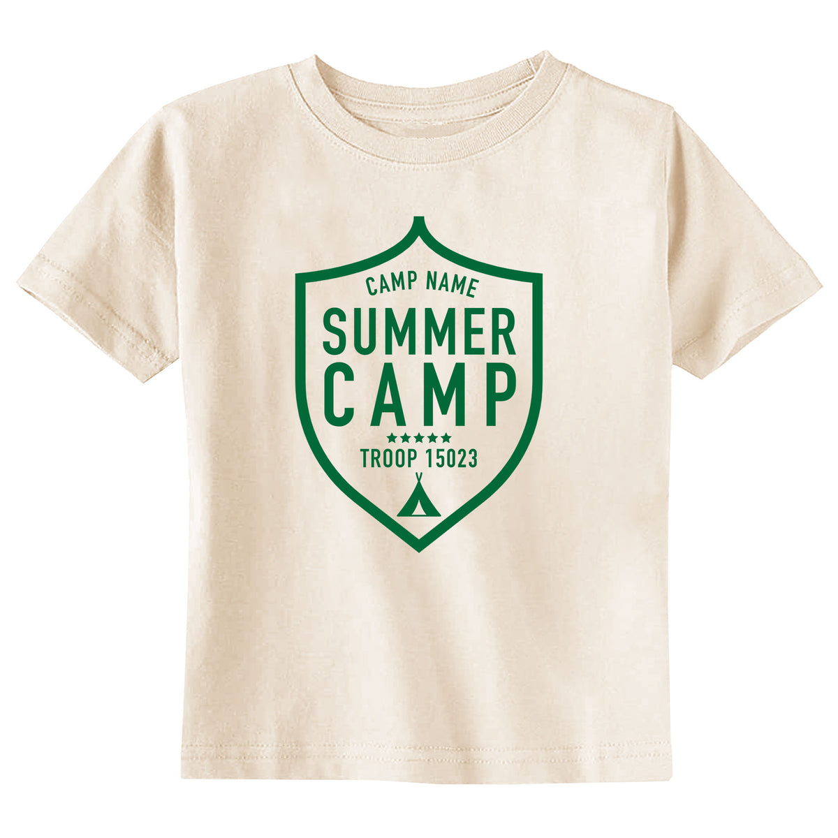 Custom Camp Troop Badge Natural T-Shirt