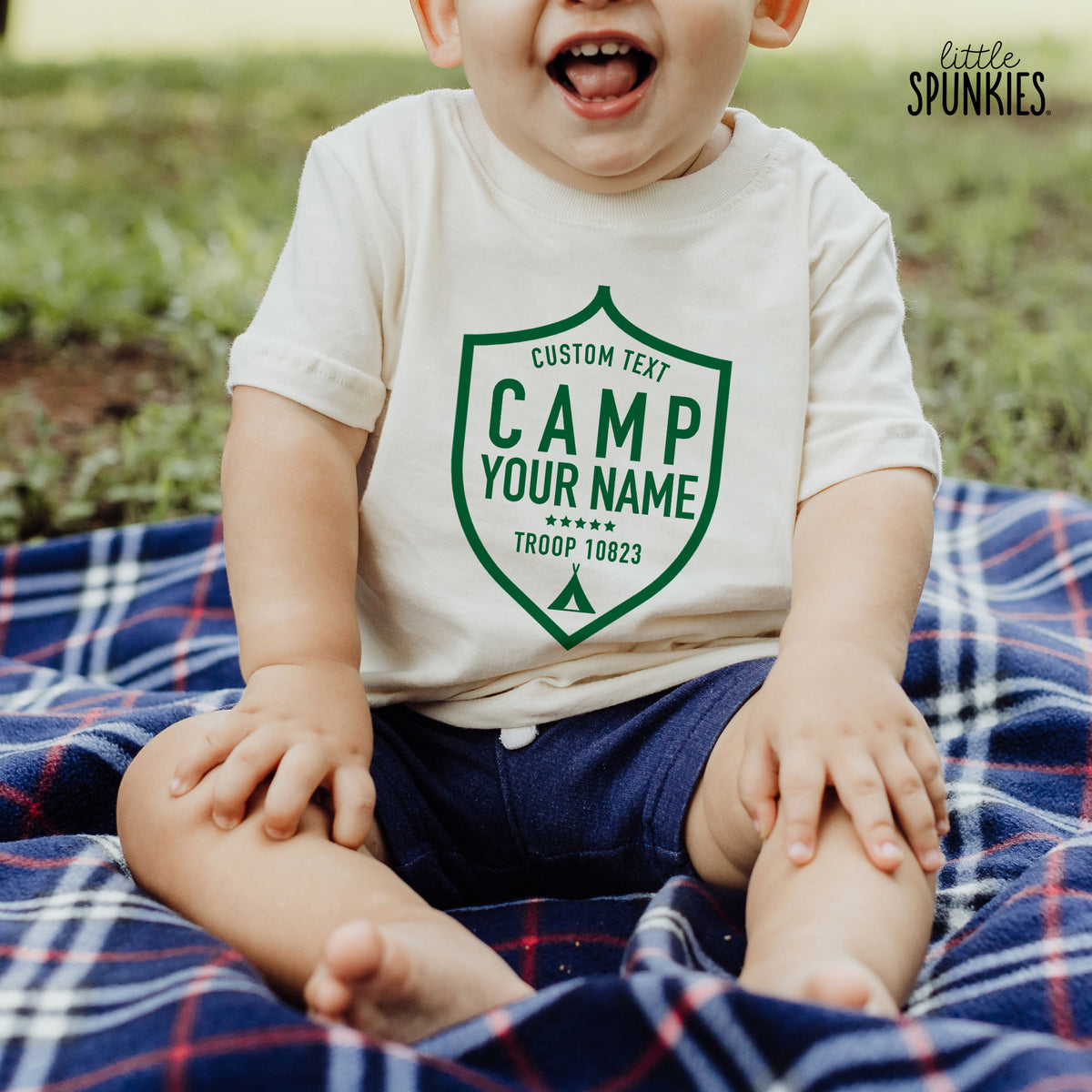 Custom Camp Troop Badge Natural T-Shirt