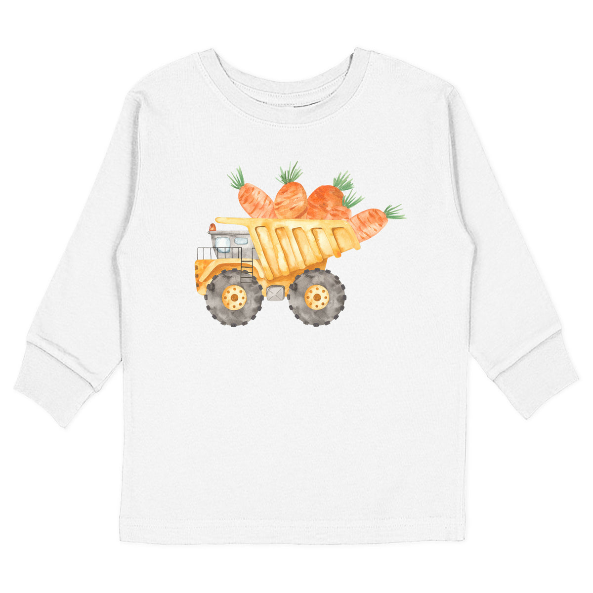 Watercolor Carrot Dump Truck with Name T-Shirt