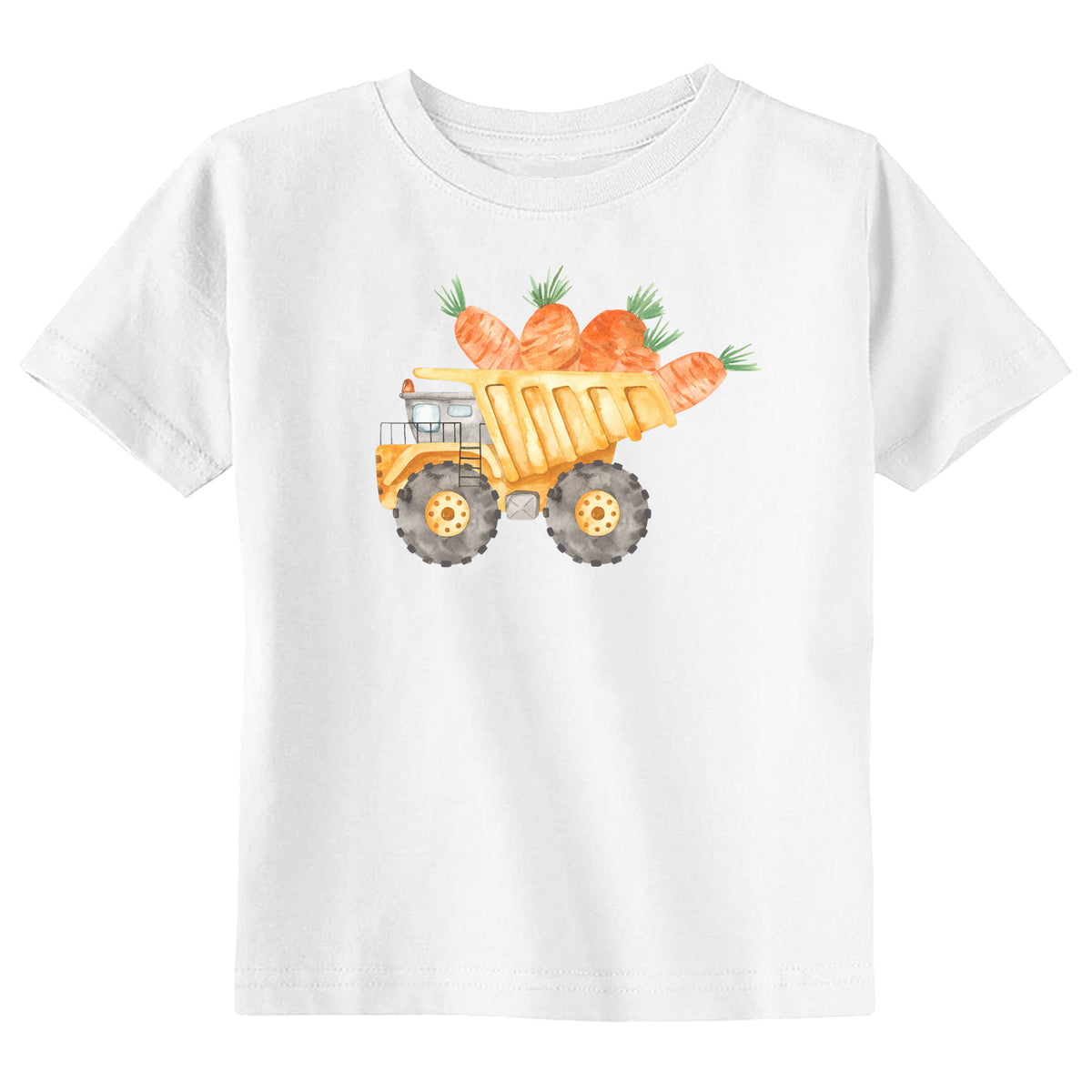 Watercolor Carrot Dump Truck with Name T-Shirt