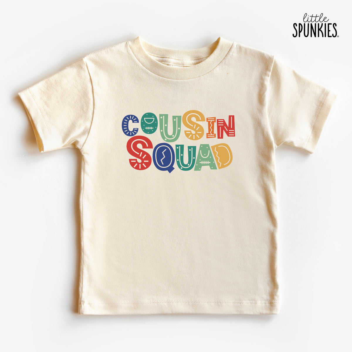 Cousin Squad Candy Font Natural T-Shirt