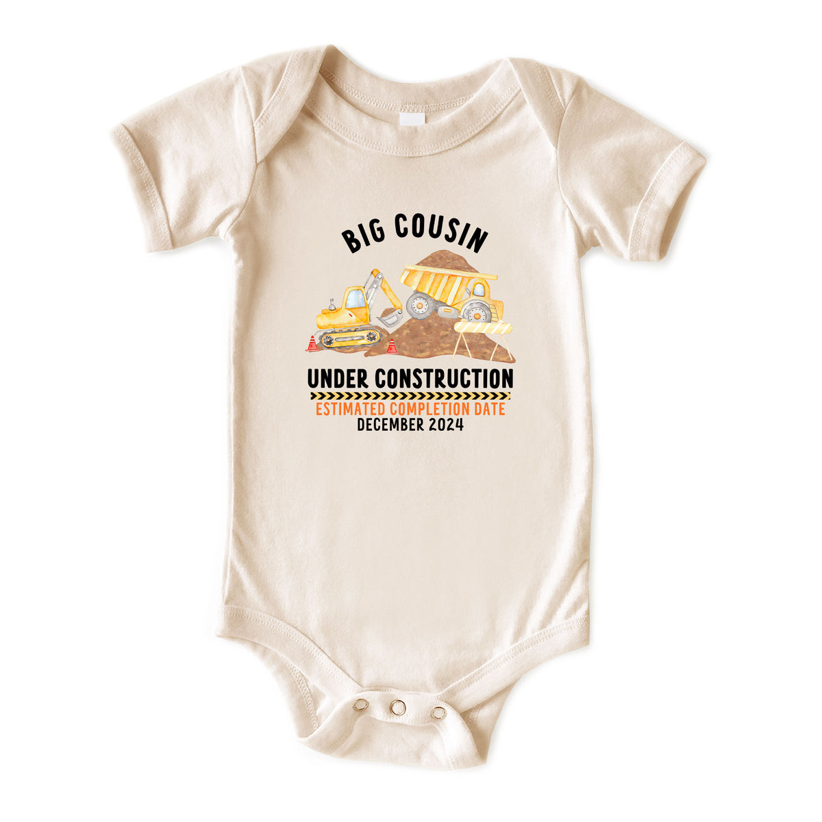 Big Cousin Under Construction with Date Natural Onesies® Brand