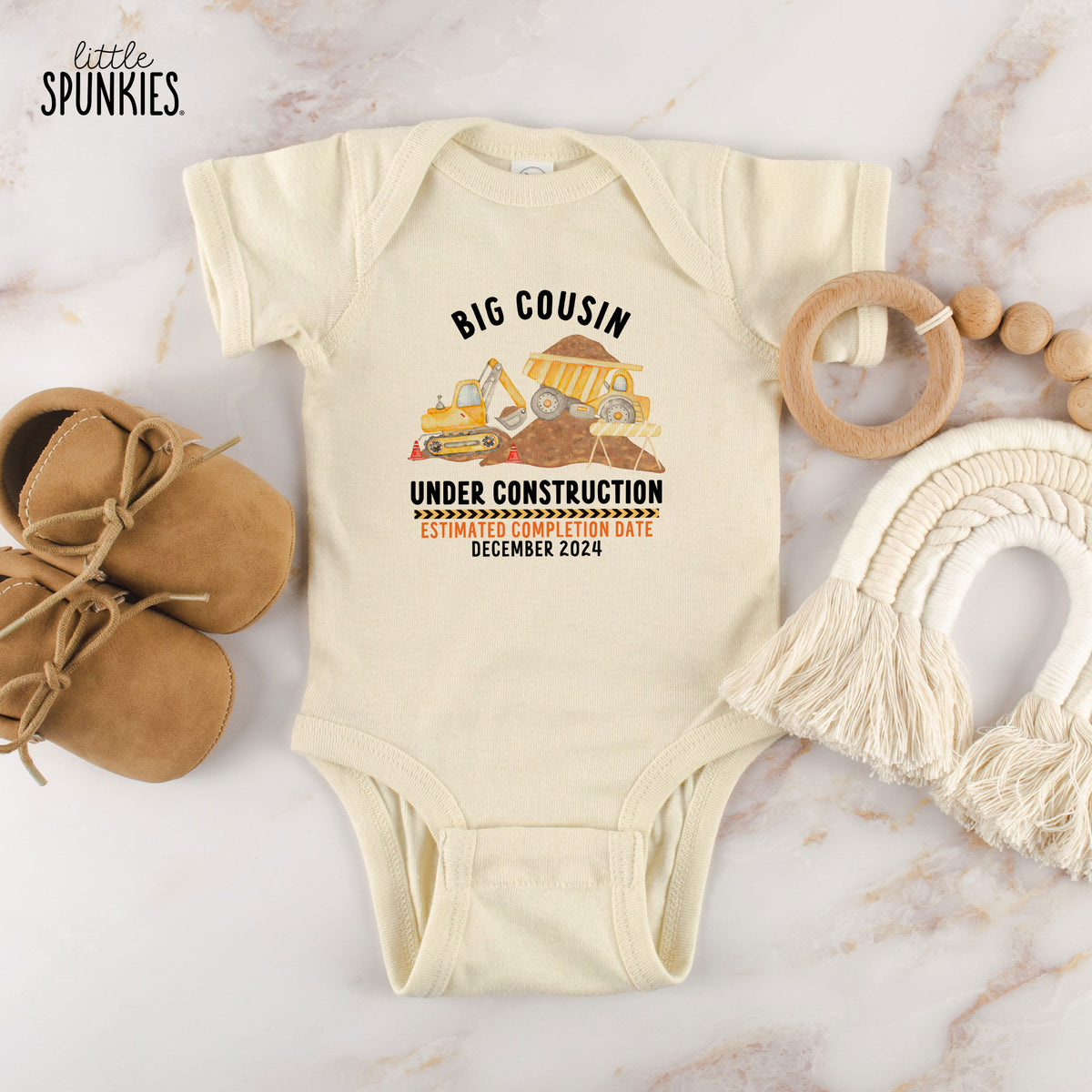 Big Cousin Under Construction with Date Natural Onesies® Brand