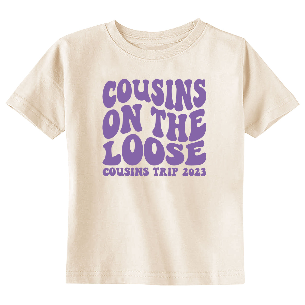 Cousins on the Loose Cousin Trip with Year Natural T-Shirt