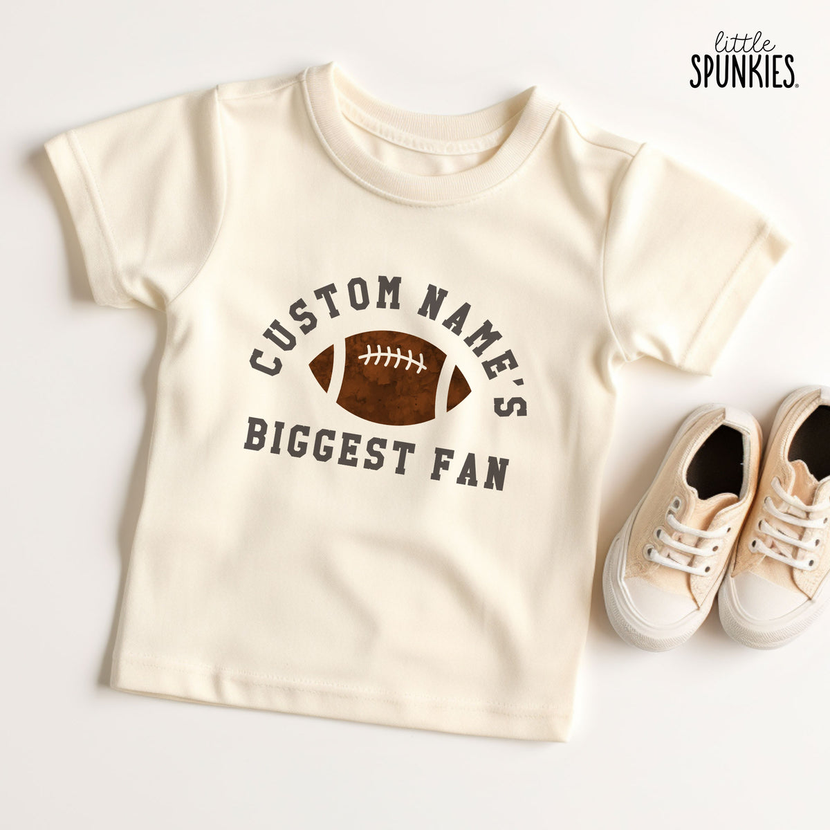 Custom Name's Biggest Fan (Football) Natural T-Shirt