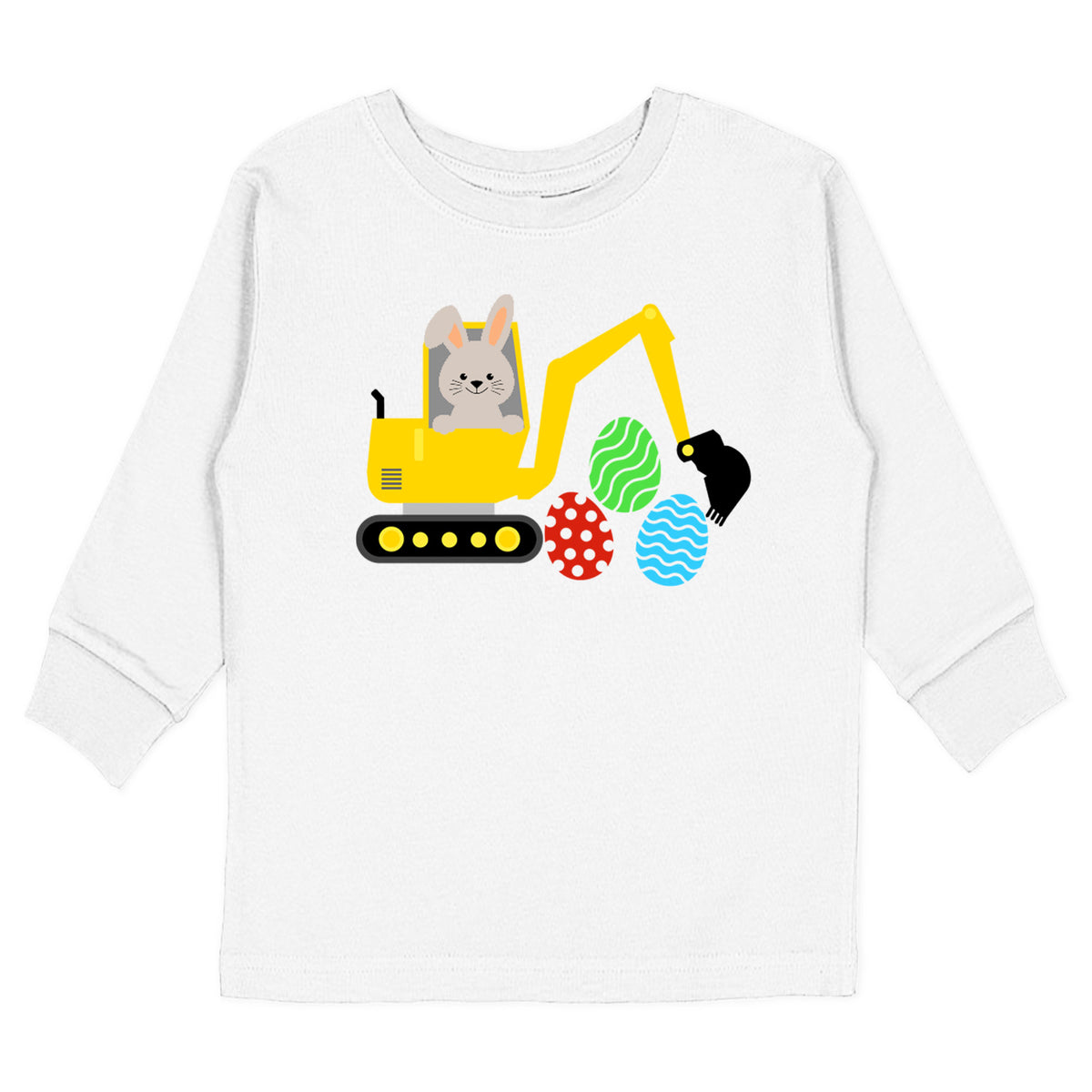 Easter Bunny Excavator with Name T-Shirt