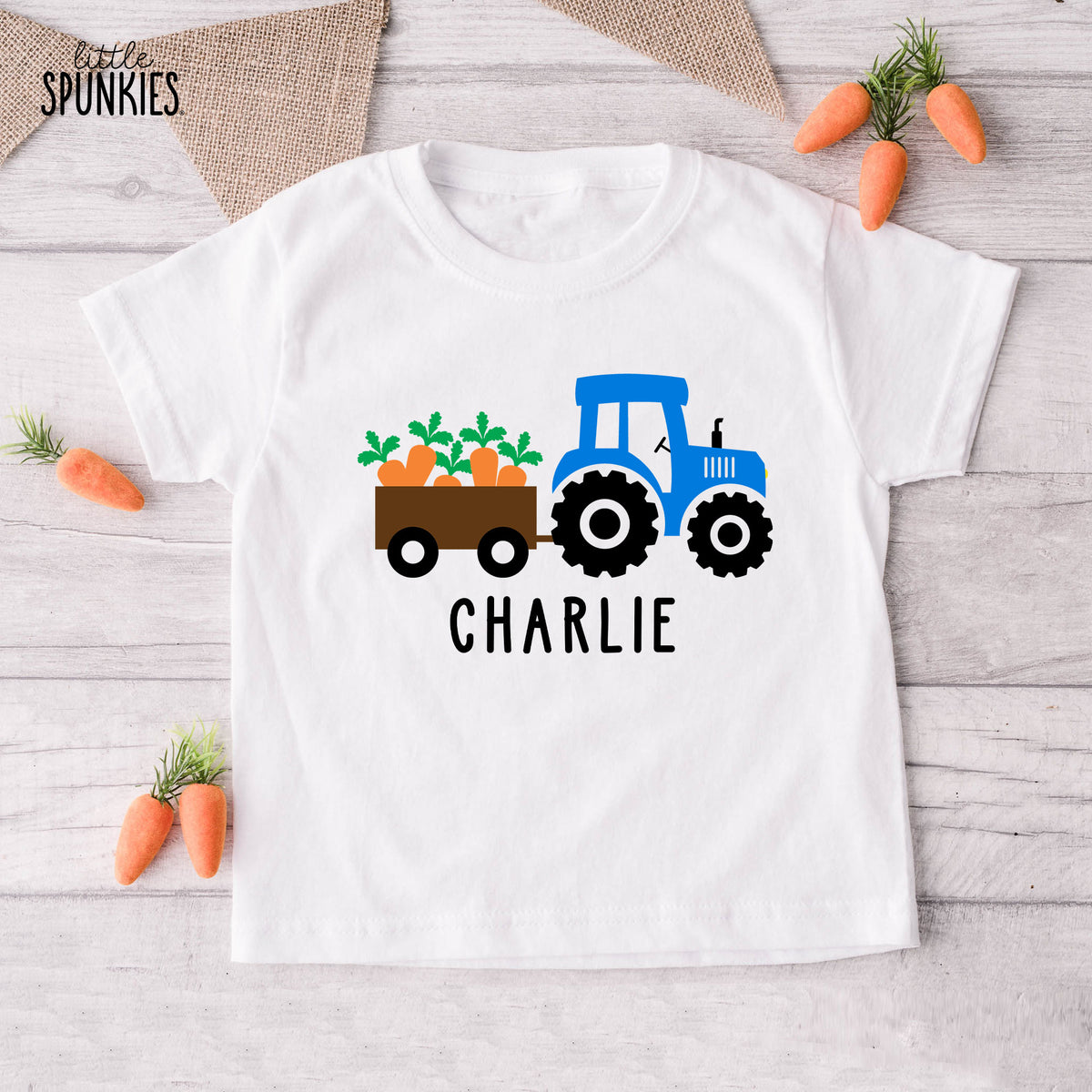 Easter Carrot Tractor with Name T-Shirt