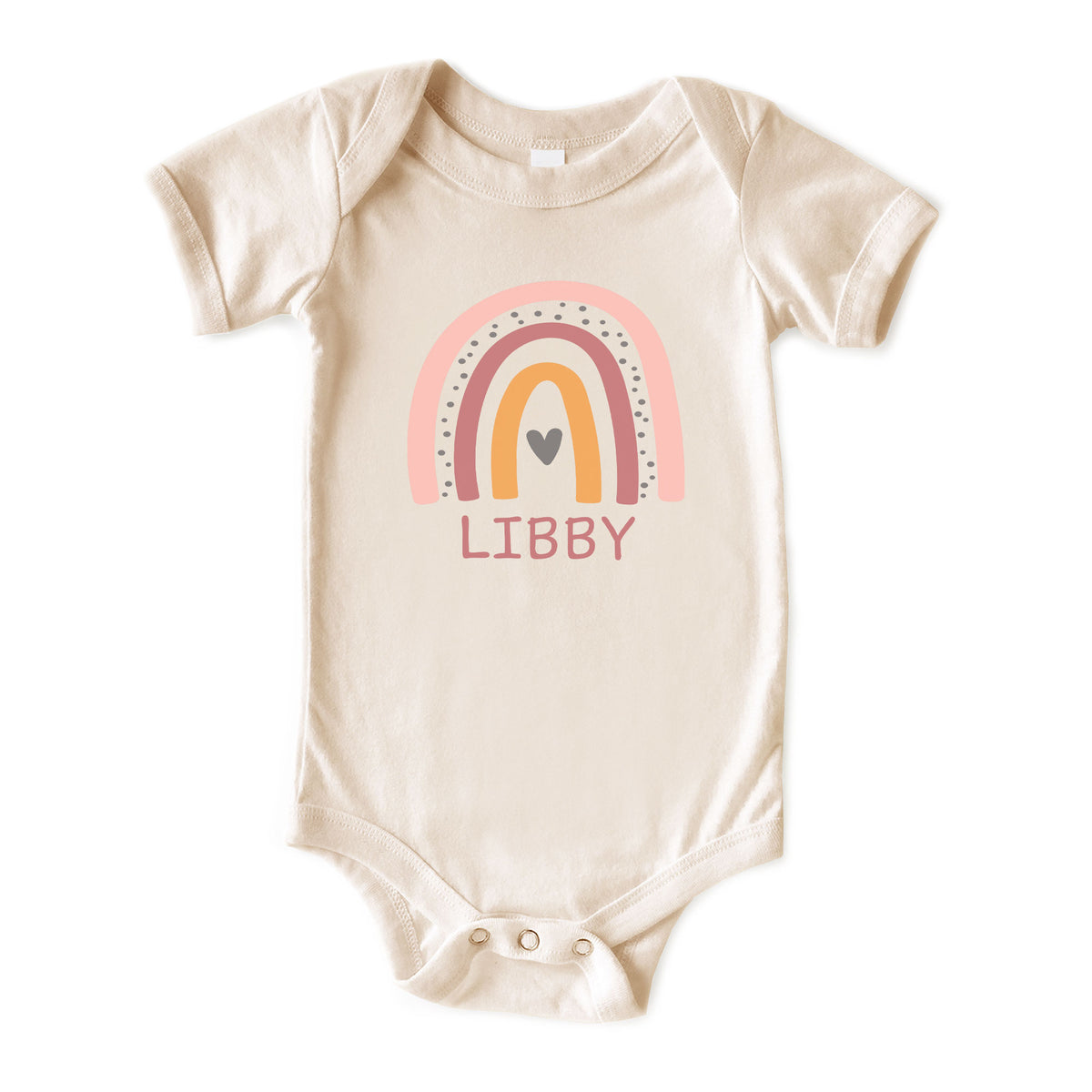 Girl Rainbow with Name Natural Onesies® Brand