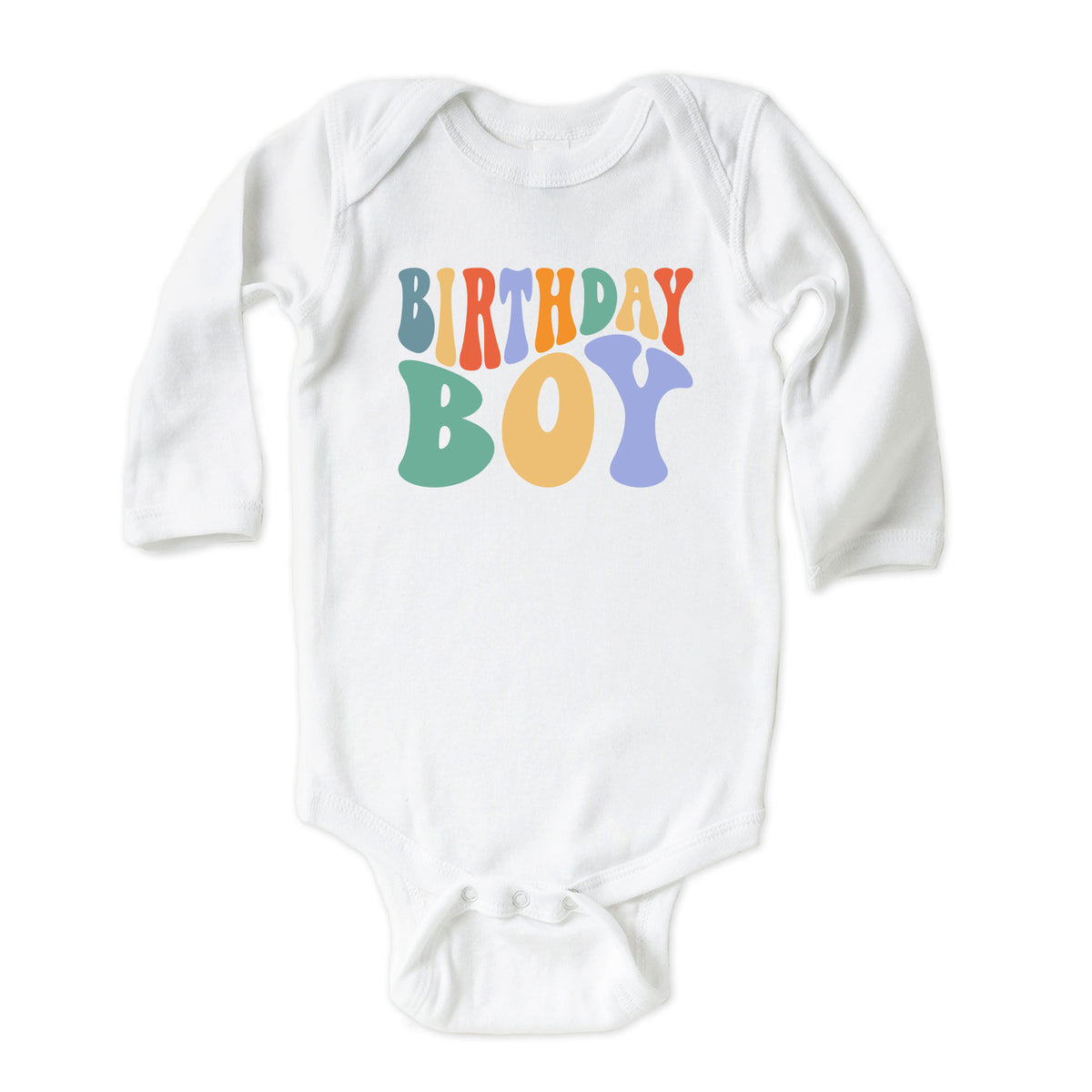 Groovy Birthday Boy with Name Onesies® Brand