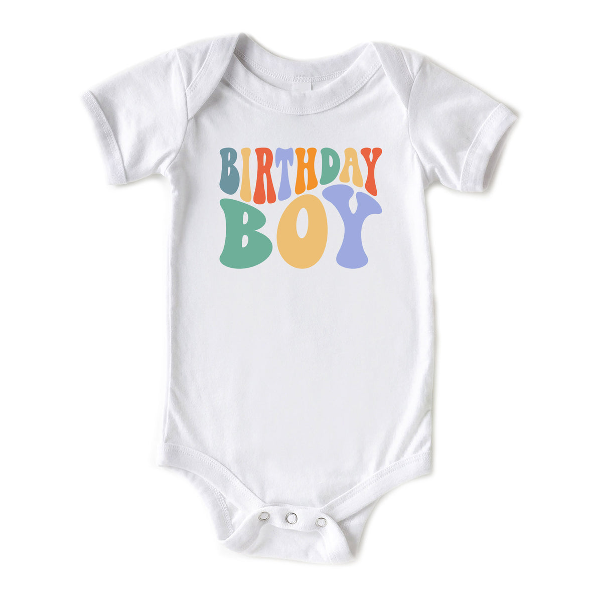 Groovy Birthday Boy with Name Onesies® Brand