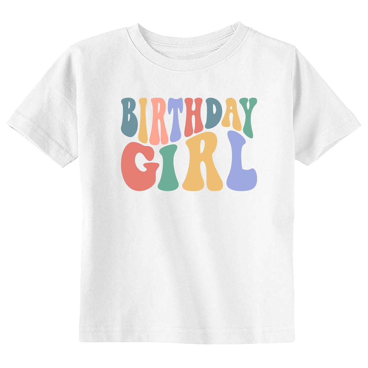 Groovy Birthday Girl with Name T-Shirt