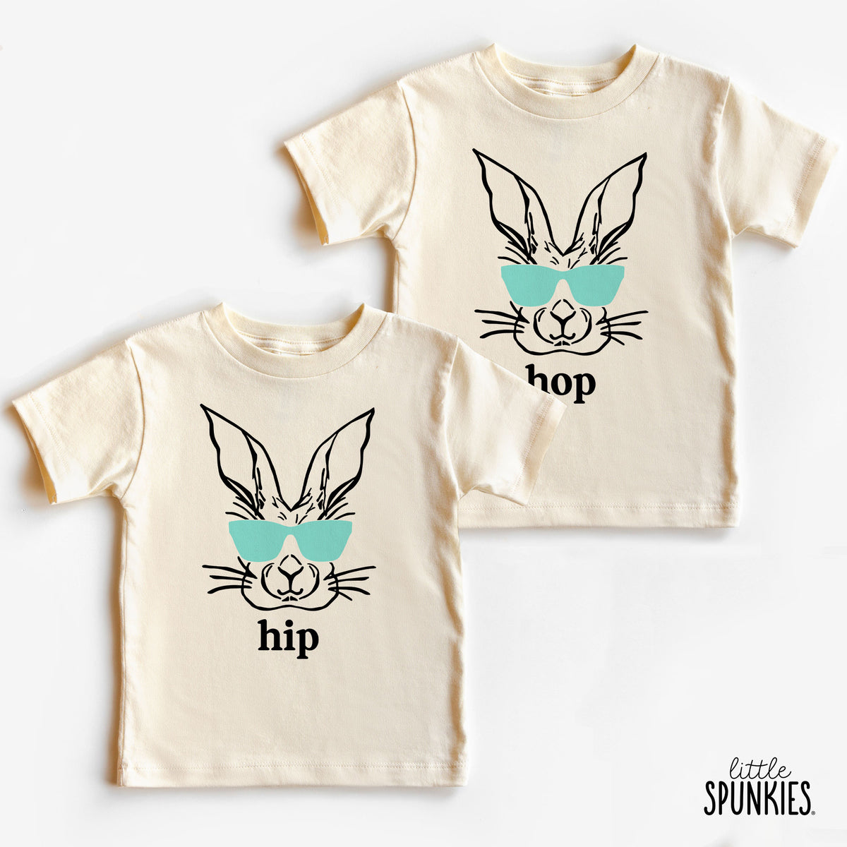 Hip / Hop Bunnies with Sunglasses Natural T-Shirt