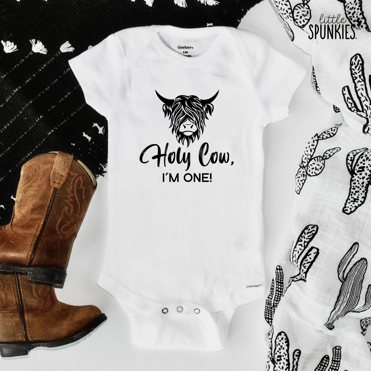 Holy Cow I'm Age (BOY) Onesies® Brand