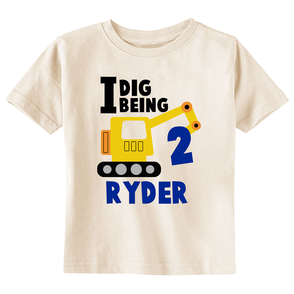 I Dig Being 2 with Name Natural T-Shirt