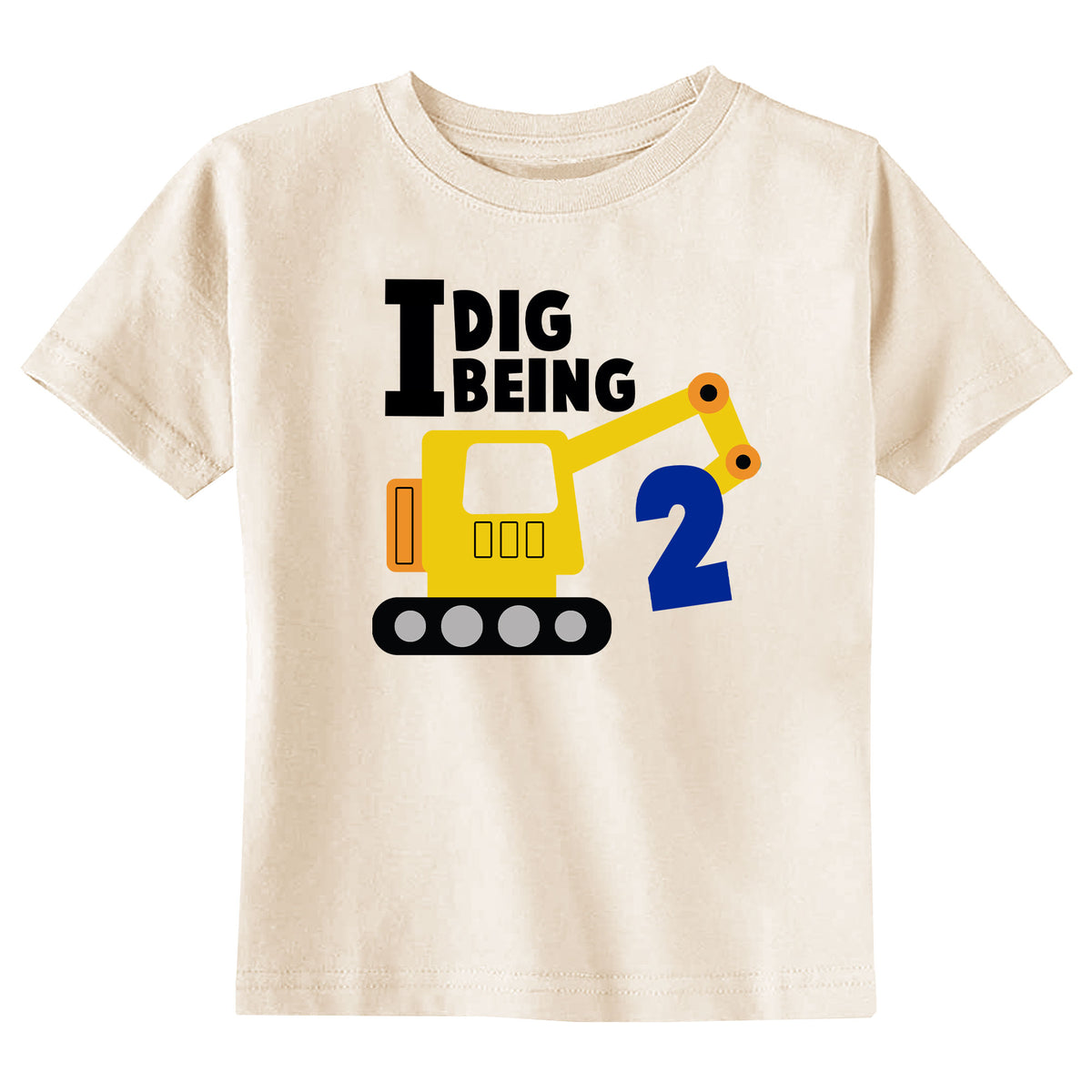 I Dig Being 2 with Name Natural T-Shirt