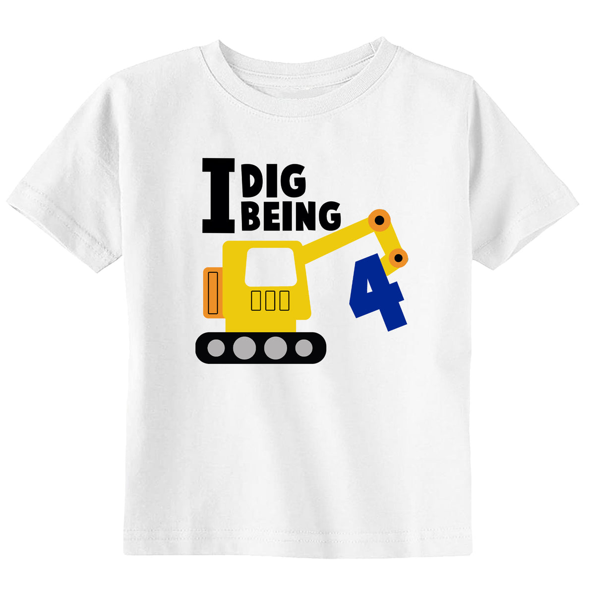 I Dig Being 4 with Name T-Shirt