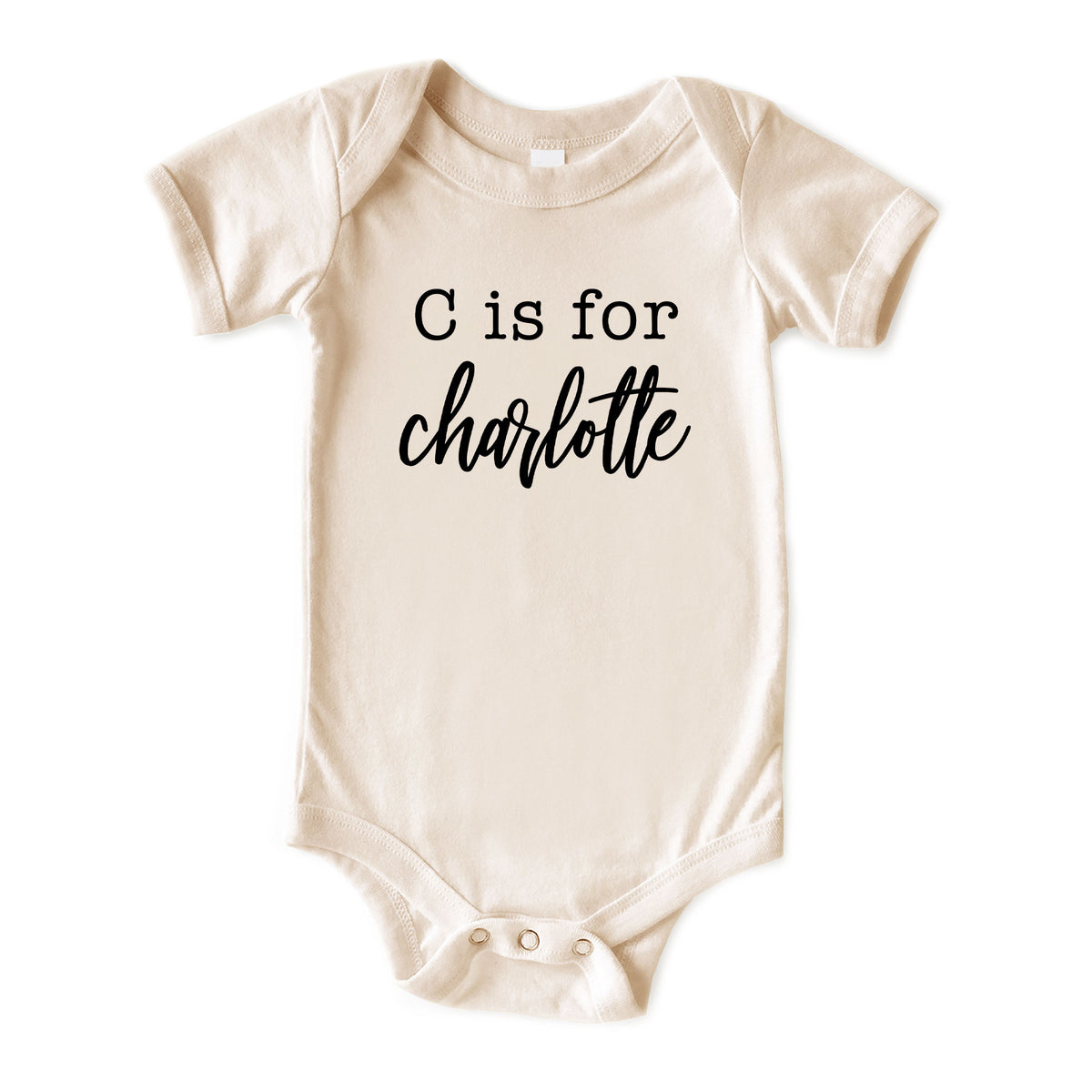 Letter is for Cursive Name Natural Onesies® Brand