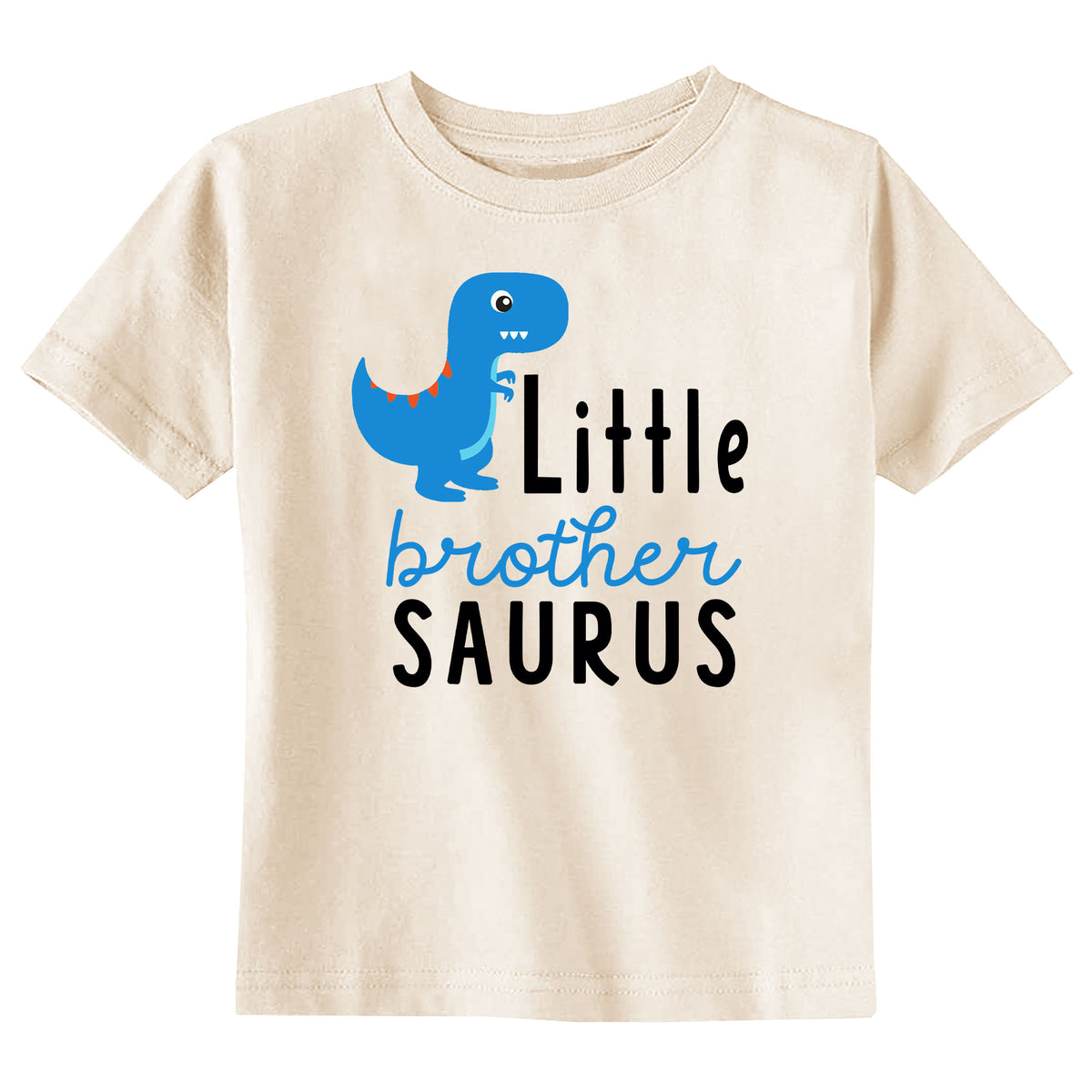 Little Brother Saurus (Blue Dino) Natural T-Shirt