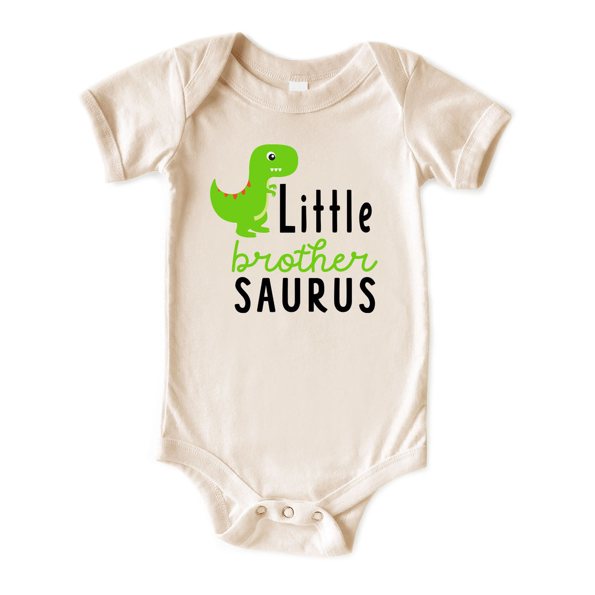 Little Brother Saurus (Green Dino) Natural Onesies® Brand