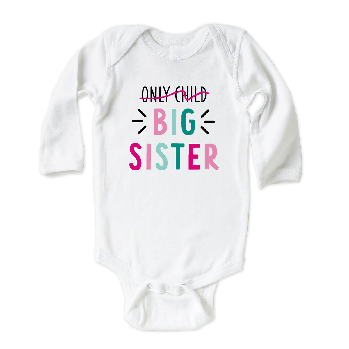 Only Child Big Sister with Date Onesies® Brand