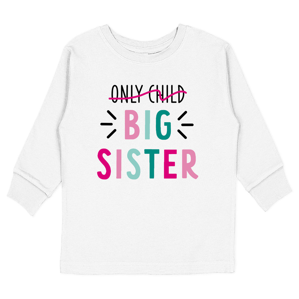 Only Child Big Sister with Date T-Shirt