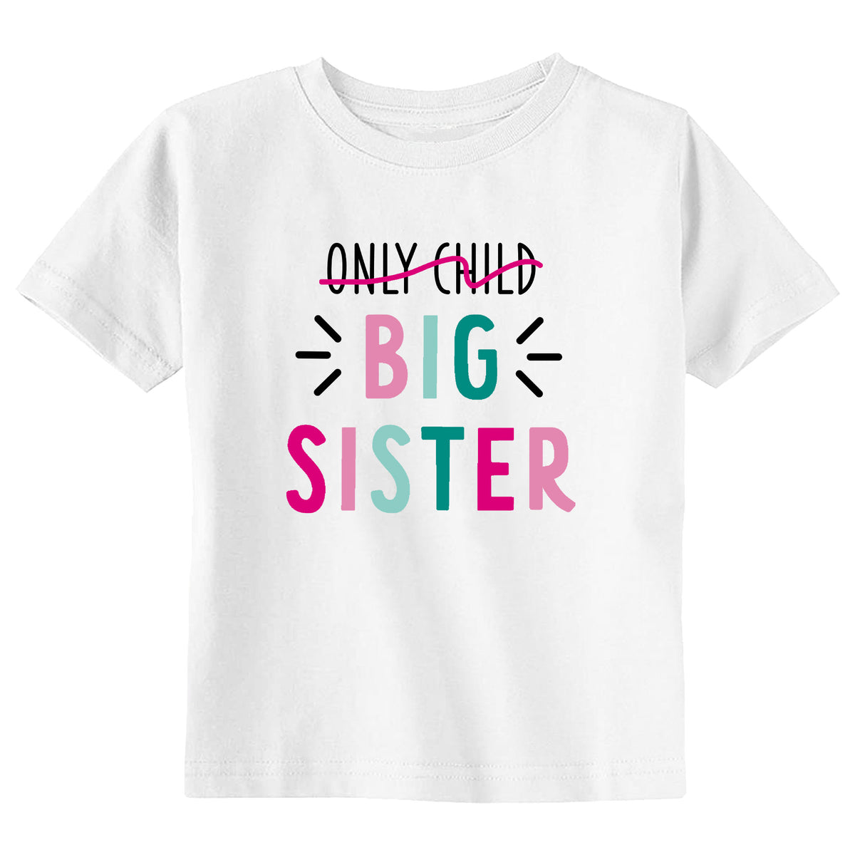 Only Child Big Sister with Date T-Shirt