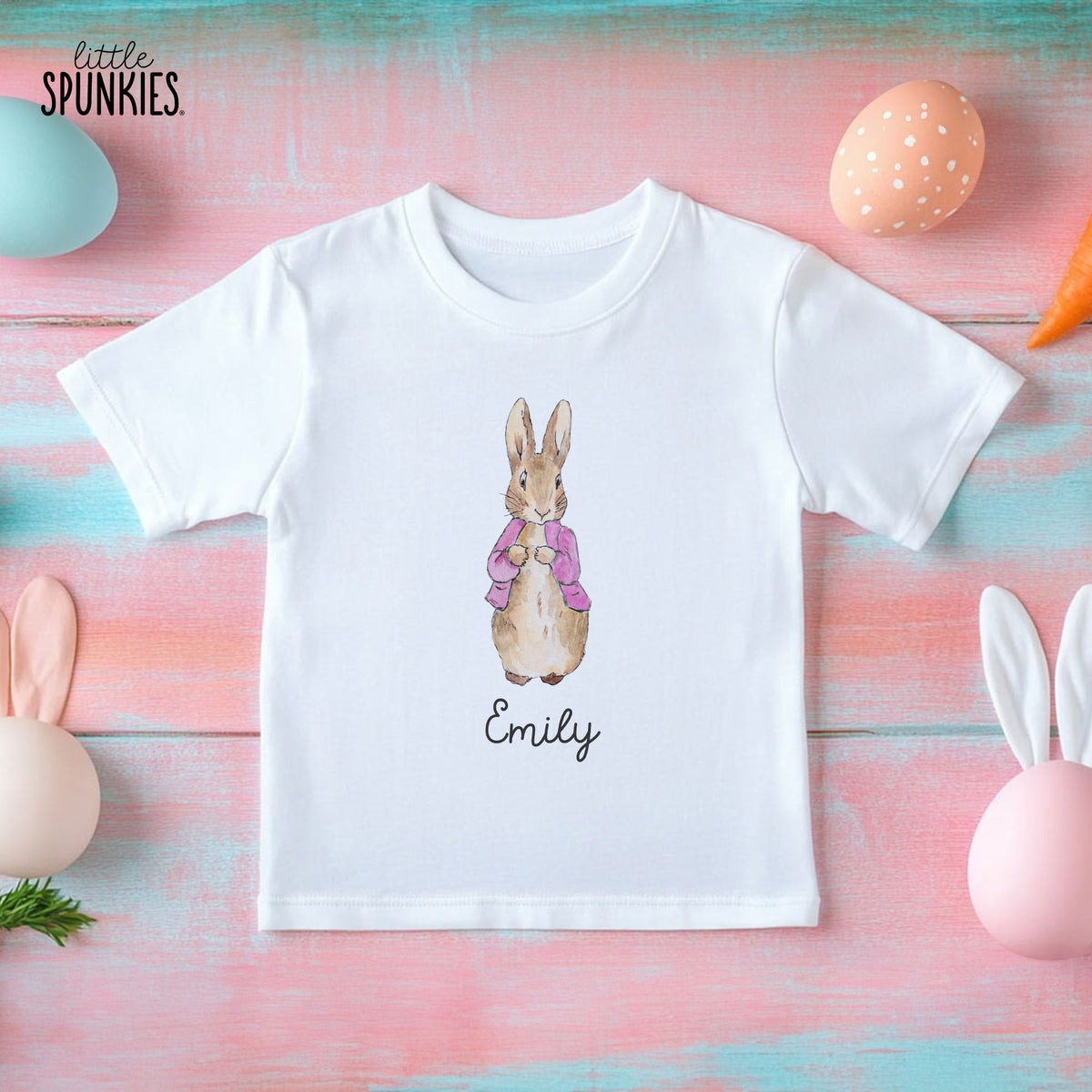 Pink Rabbit with Name T-Shirt