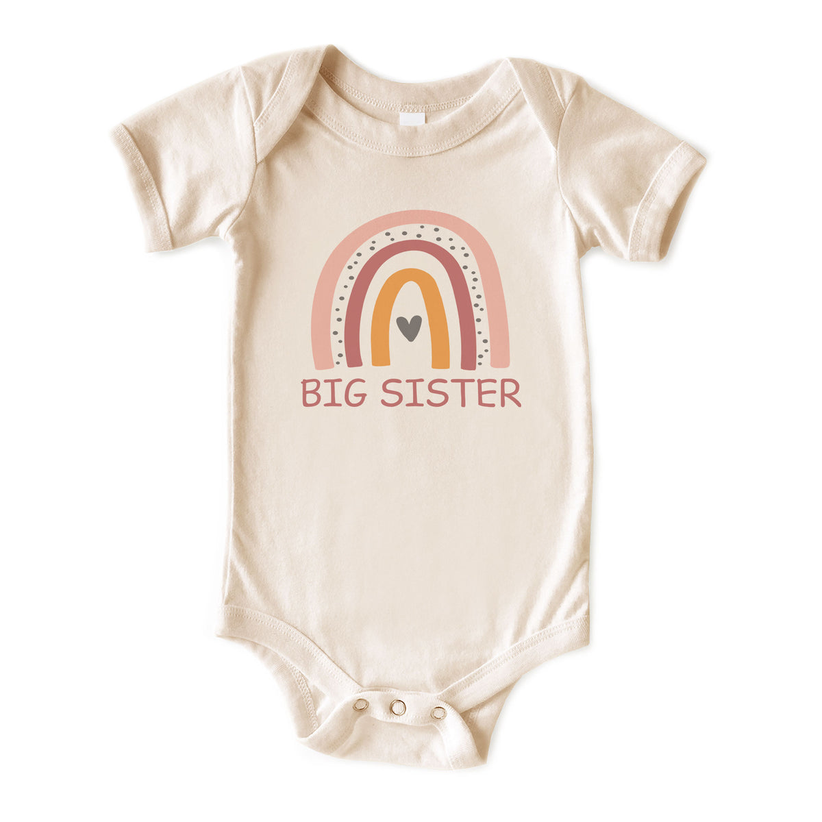 Pink Rainbow Big Sister Natural Onesies® Brand