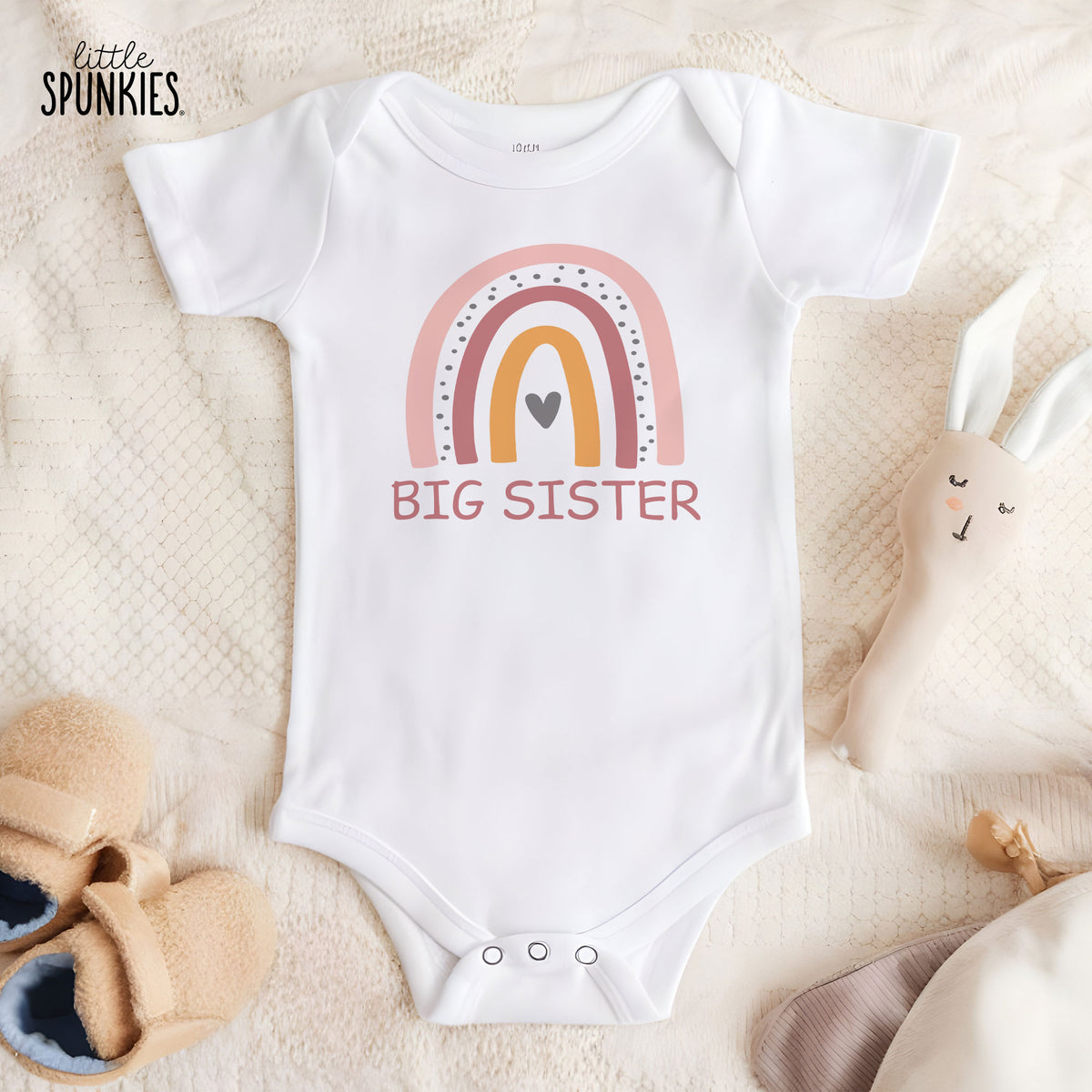 Pink Rainbow Big Sister Onesies® Brand