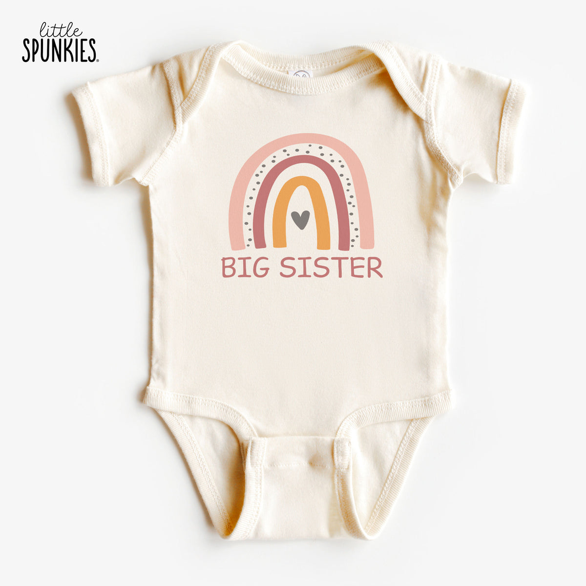 Pink Rainbow Big Sister Natural Onesies® Brand