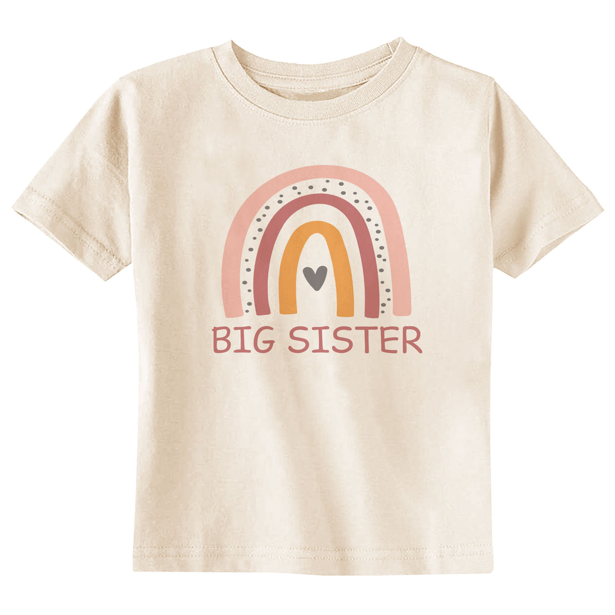 Pink Rainbow Big Sister Natural T-Shirt